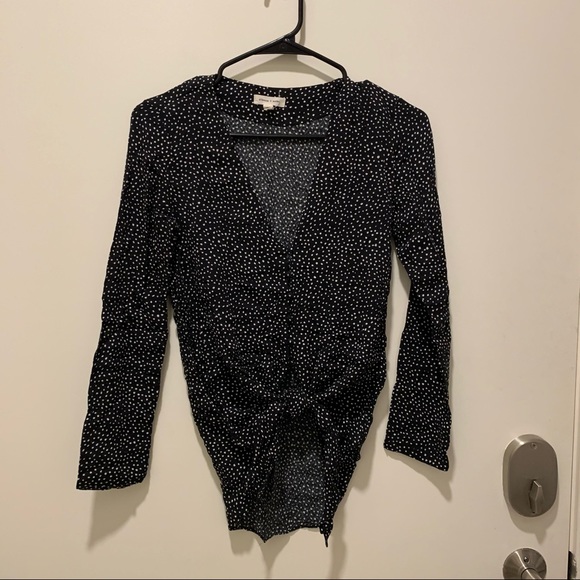 Silence + Noise Polka Dot Tie-Front Button Blouse - Picture 4 of 6